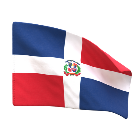 Bandera de república dominicana  3D Icon