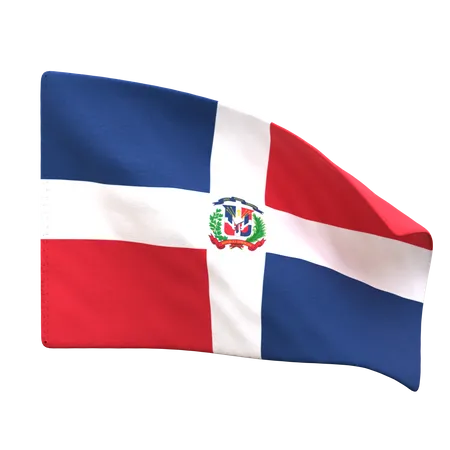 Bandera de república dominicana  3D Icon