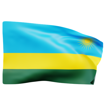 Bandera de ruanda  3D Icon