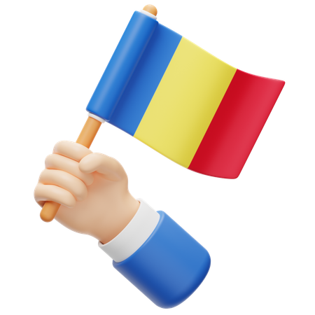 Bandera de rumania  3D Icon