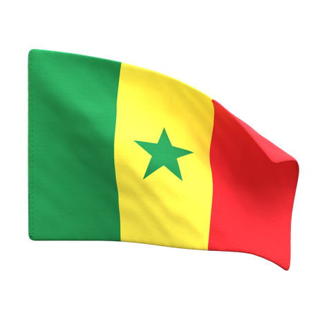 Bandera de senegal  3D Icon