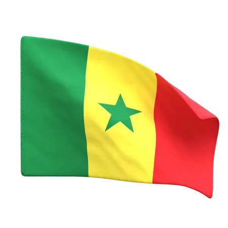 Bandera de senegal  3D Icon