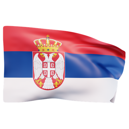 Bandera serbia  3D Icon