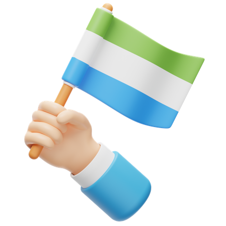 Bandera de sierra leona  3D Icon