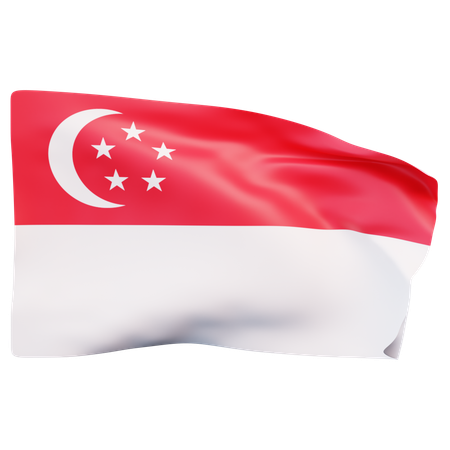 Bandera de singapur  3D Icon