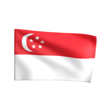 Bandera de singapur  3D Icon