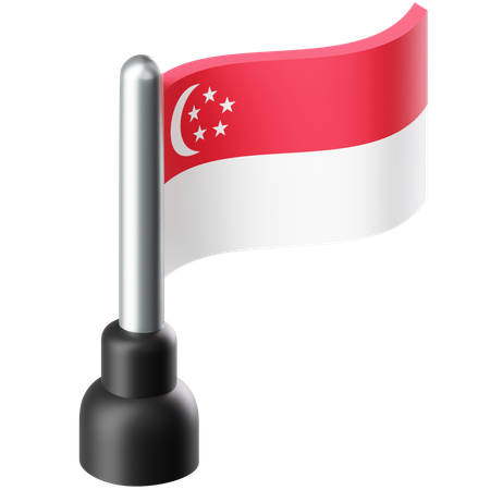 Bandera de singapur  3D Icon