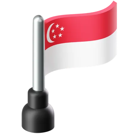 Bandera de singapur  3D Icon