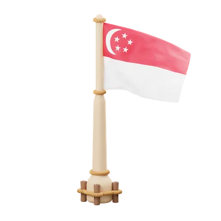 Bandera de singapur  3D Icon