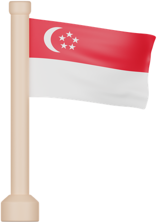 Bandera de singapur  3D Icon