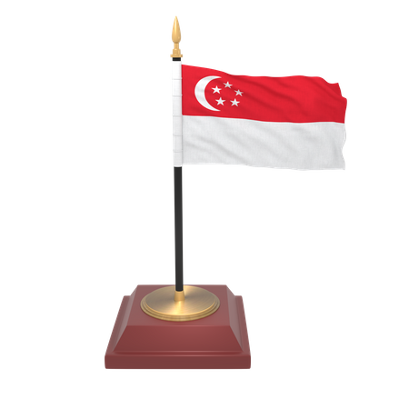 Bandera de singapur  3D Icon