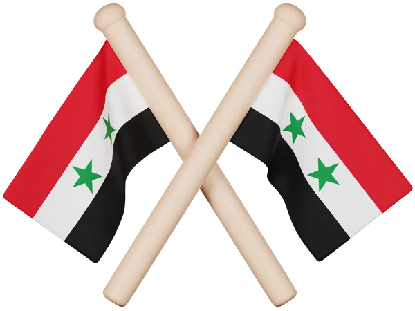 Bandera de siria  3D Icon