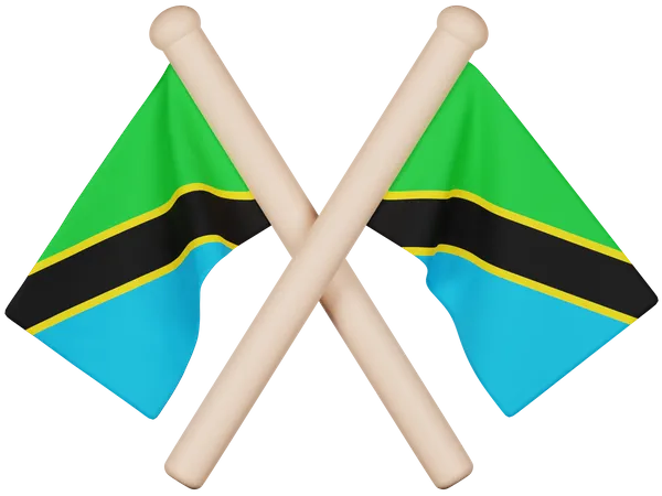 Bandera de tanzania  3D Icon