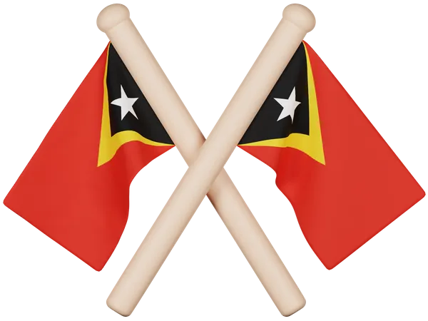 Bandera de timor oriental  3D Icon