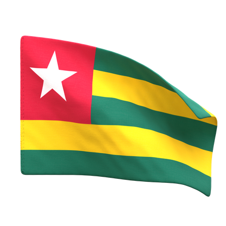 Bandera de togo  3D Icon