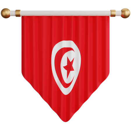 Bandera de túnez  3D Icon