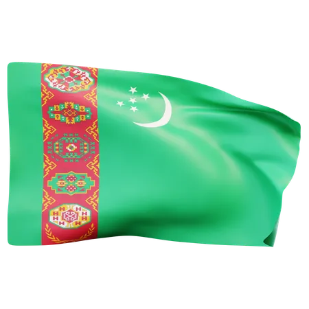 Bandera de turkmenistán  3D Icon