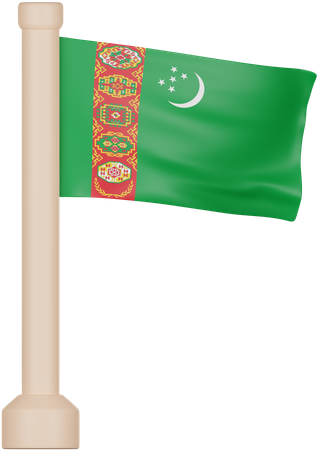 Bandera de turkmenistán  3D Icon