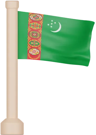 Bandera de turkmenistán  3D Icon