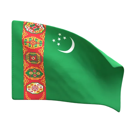 Bandera de turkmenistán  3D Icon