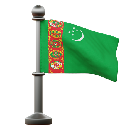 Bandera de turkmenistán  3D Icon