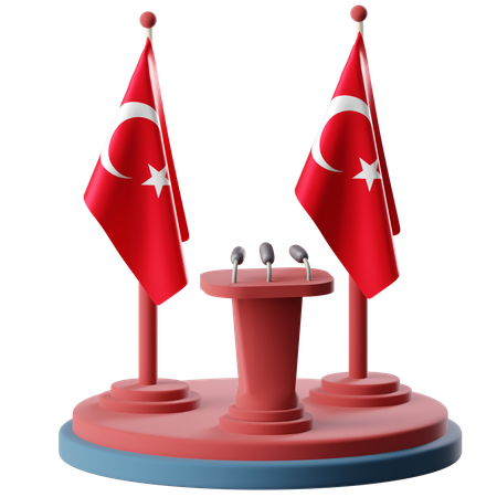 Bandera de turquía  3D Icon