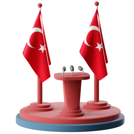 Bandera de turquía  3D Icon