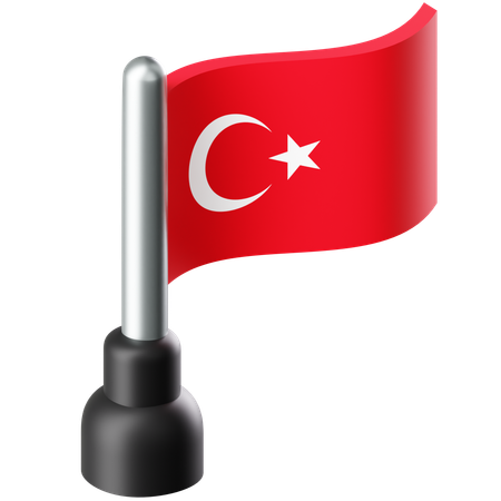 Bandera de turquía  3D Icon