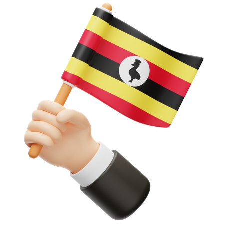 Bandera de uganda  3D Icon