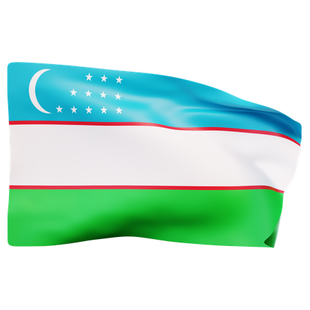 Bandera de uzbekistán  3D Icon