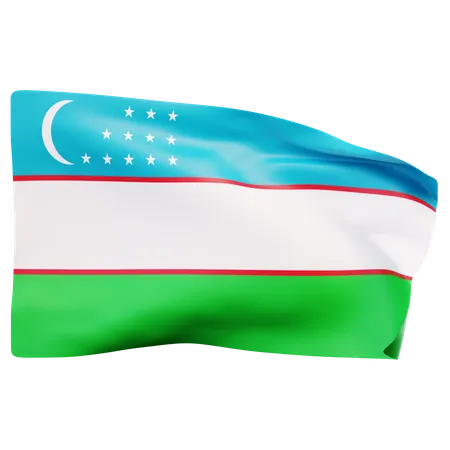 Bandera de uzbekistán  3D Icon