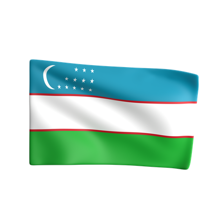 Bandera de uzbekistán  3D Icon