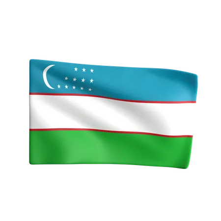 Bandera de uzbekistán  3D Icon