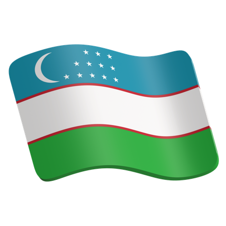 Bandera de uzbekistán  3D Icon