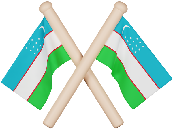 Bandera de uzbekistán  3D Icon