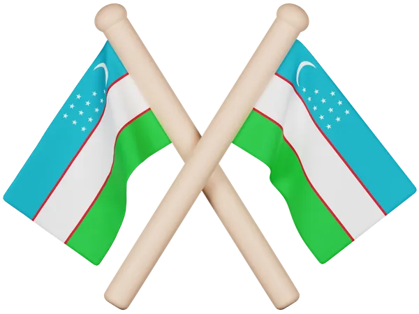 Bandera de uzbekistán  3D Icon