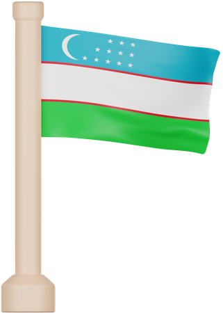 Bandera de uzbekistán  3D Icon