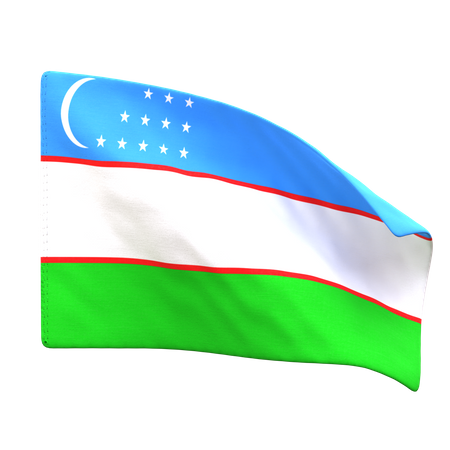 Bandera de uzbekistán  3D Icon