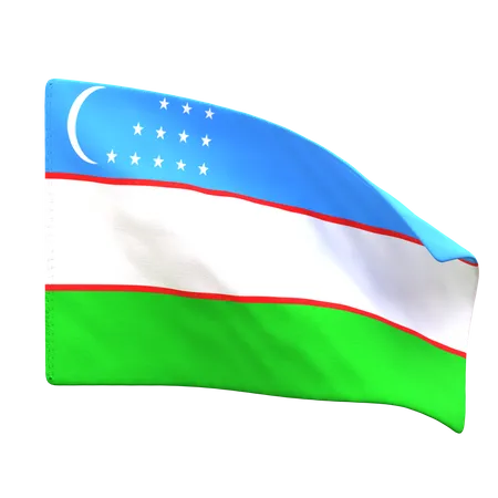 Bandera de uzbekistán  3D Icon