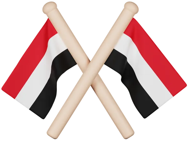 Bandera de yemen  3D Icon