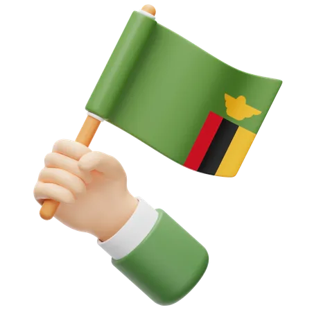 Bandera de zambia  3D Icon