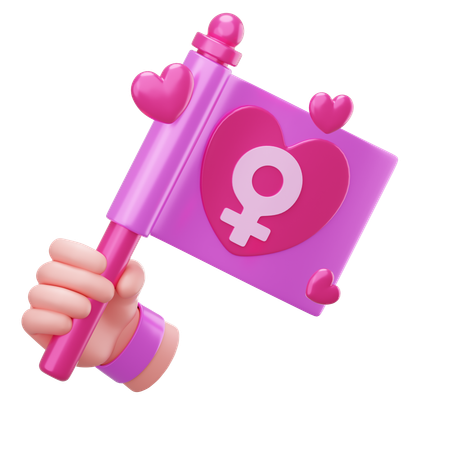 Bandera del día de la mujer  3D Icon