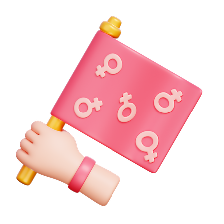 Bandera del día de la mujer  3D Icon