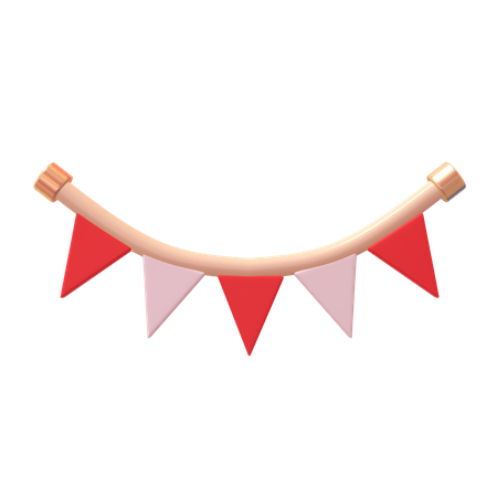 Bandera del empavesado de la bandera de indonesia  3D Icon