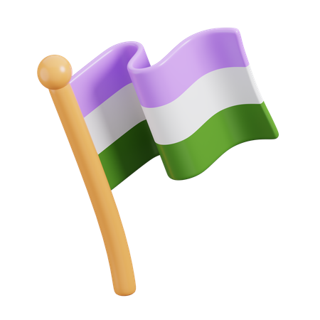 Bandera del Orgullo Queer de Género  3D Icon