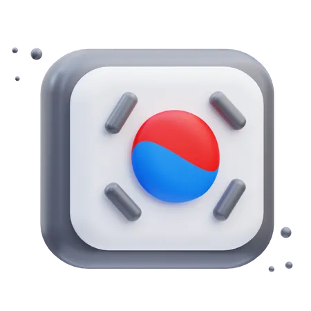 Bandera del país de corea del sur  3D Icon