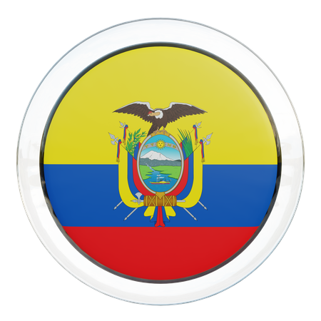 Vidrio Bandera Ecuador  3D Flag