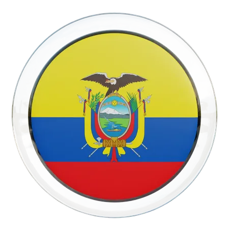 Vidrio Bandera Ecuador  3D Flag