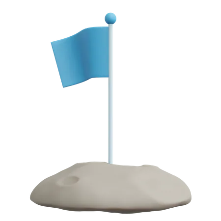 Bandera en la luna  3D Icon