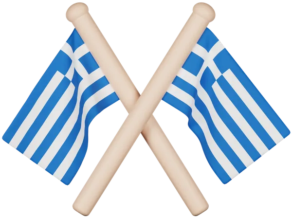 Bandera de grecia  3D Icon